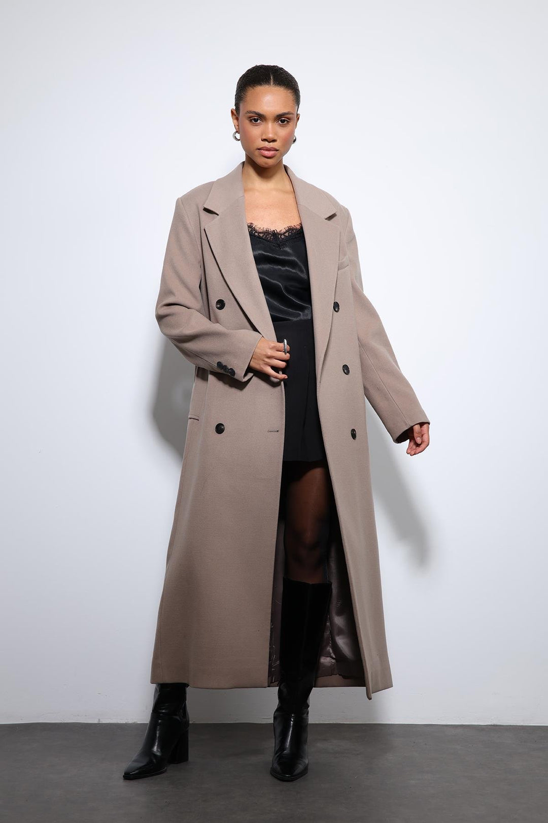 ANT Antioch Mink Women's Belted Wrap Coat - Moerdijk