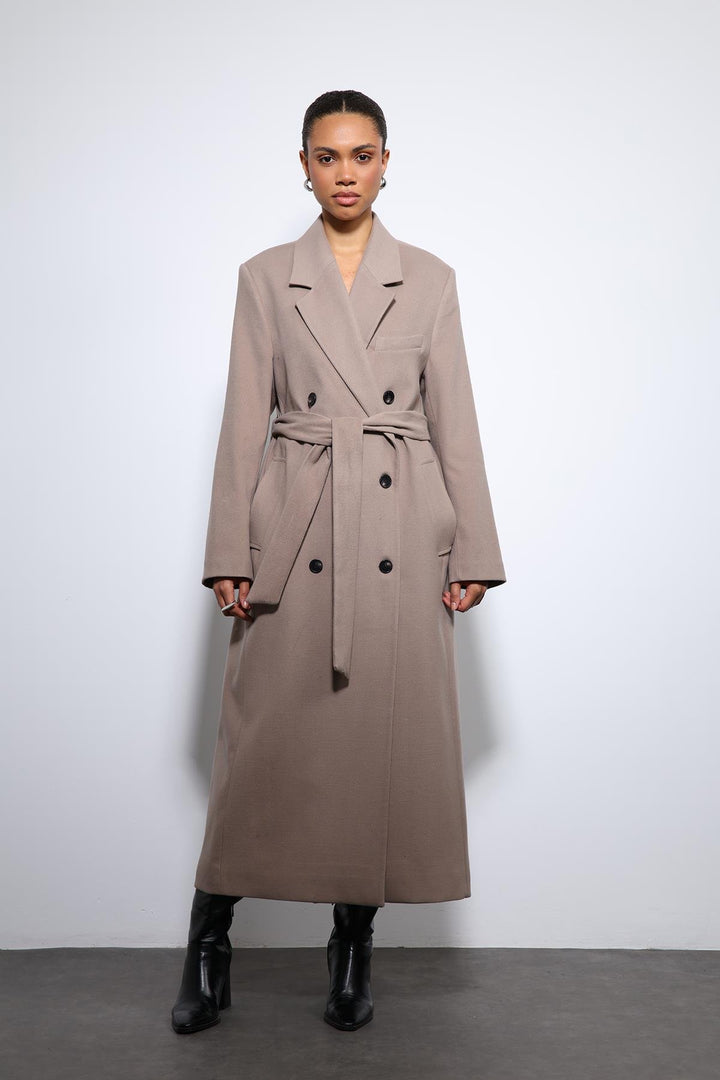 ANT Antioch Mink Women's Belted Wrap Coat - Moerdijk