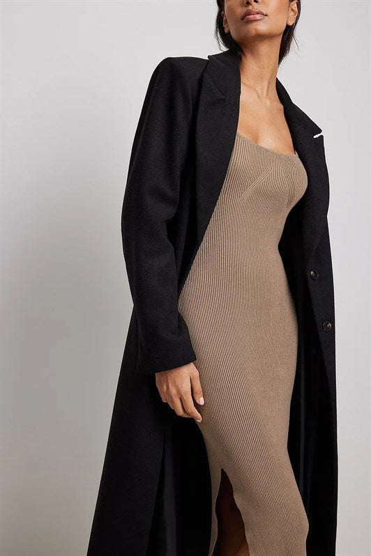 MDX Mink Square Neck Knit Long Dress MG1719 - Medford