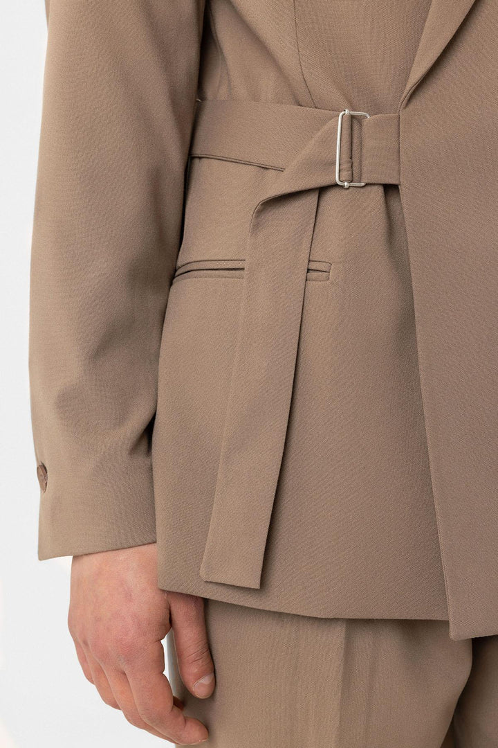 ANT Antioch Mink Belted Relax Fit Men's Blazer Jacket - Umán