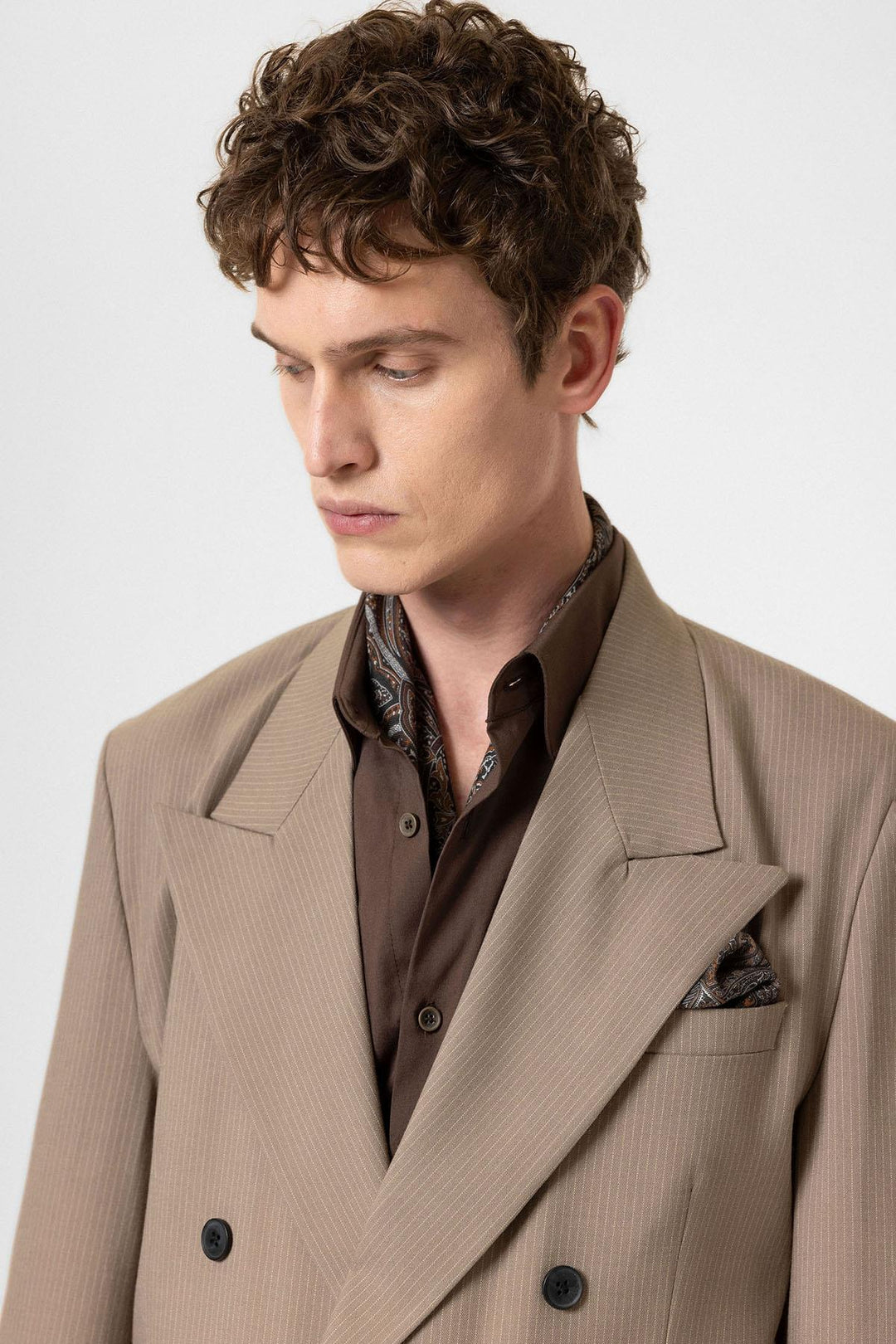 ANT Antioch Mink Comfortable Double-Breasted Striped Men's Blazer Jacket - Mixquiahuala de Juarez