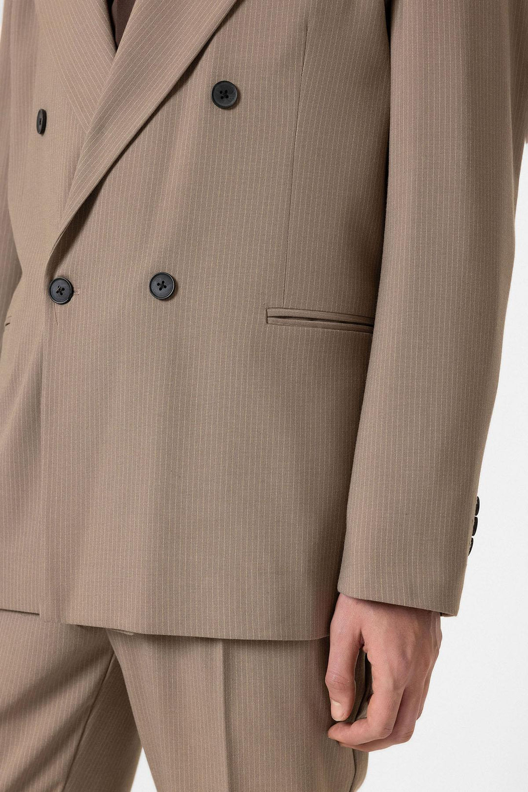 ANT Antioch Mink Comfortable Double-Breasted Striped Men's Blazer Jacket - Mixquiahuala de Juarez
