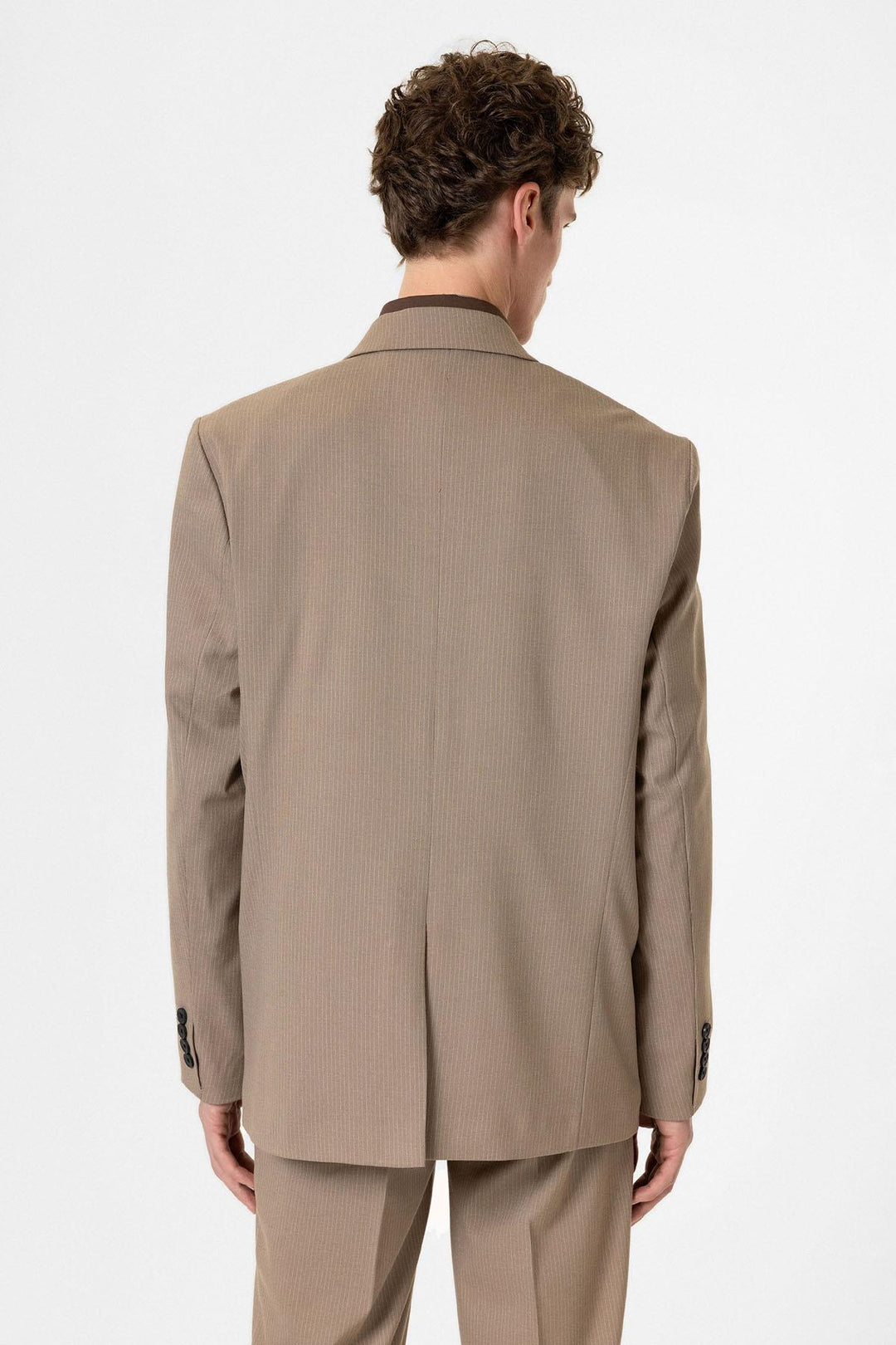 ANT Antioch Mink Comfortable Double-Breasted Striped Men's Blazer Jacket - Mixquiahuala de Juarez