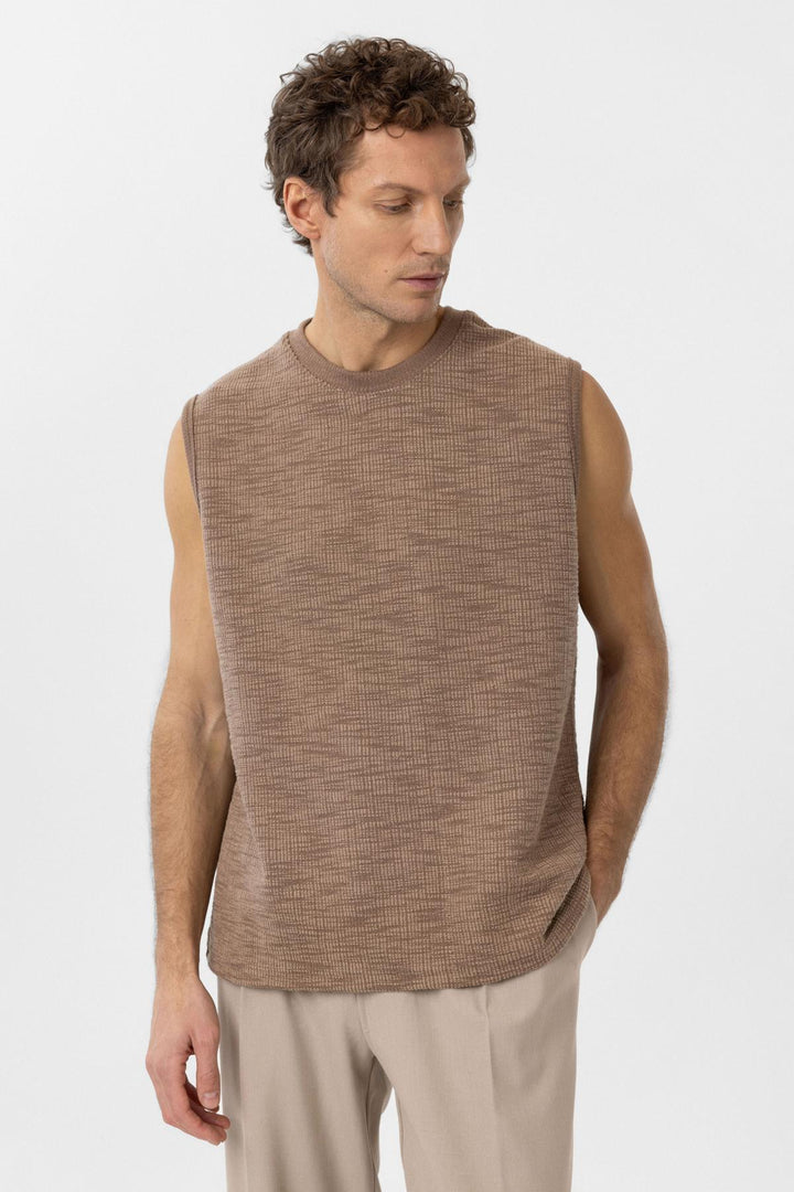 ANT Antioch Vizon Regular Fit Dokulu Erkek Kolsuz T-Shirt - Lleida