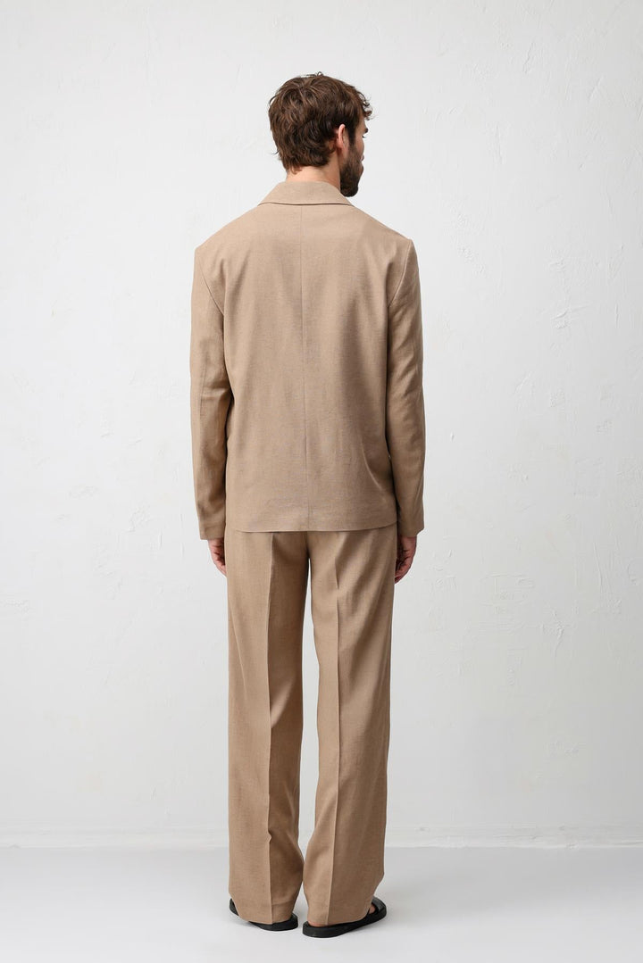 ANT Antioch Vizon Relax Fit Keten Karışımlı Erkek Blazer Ceket - Danville