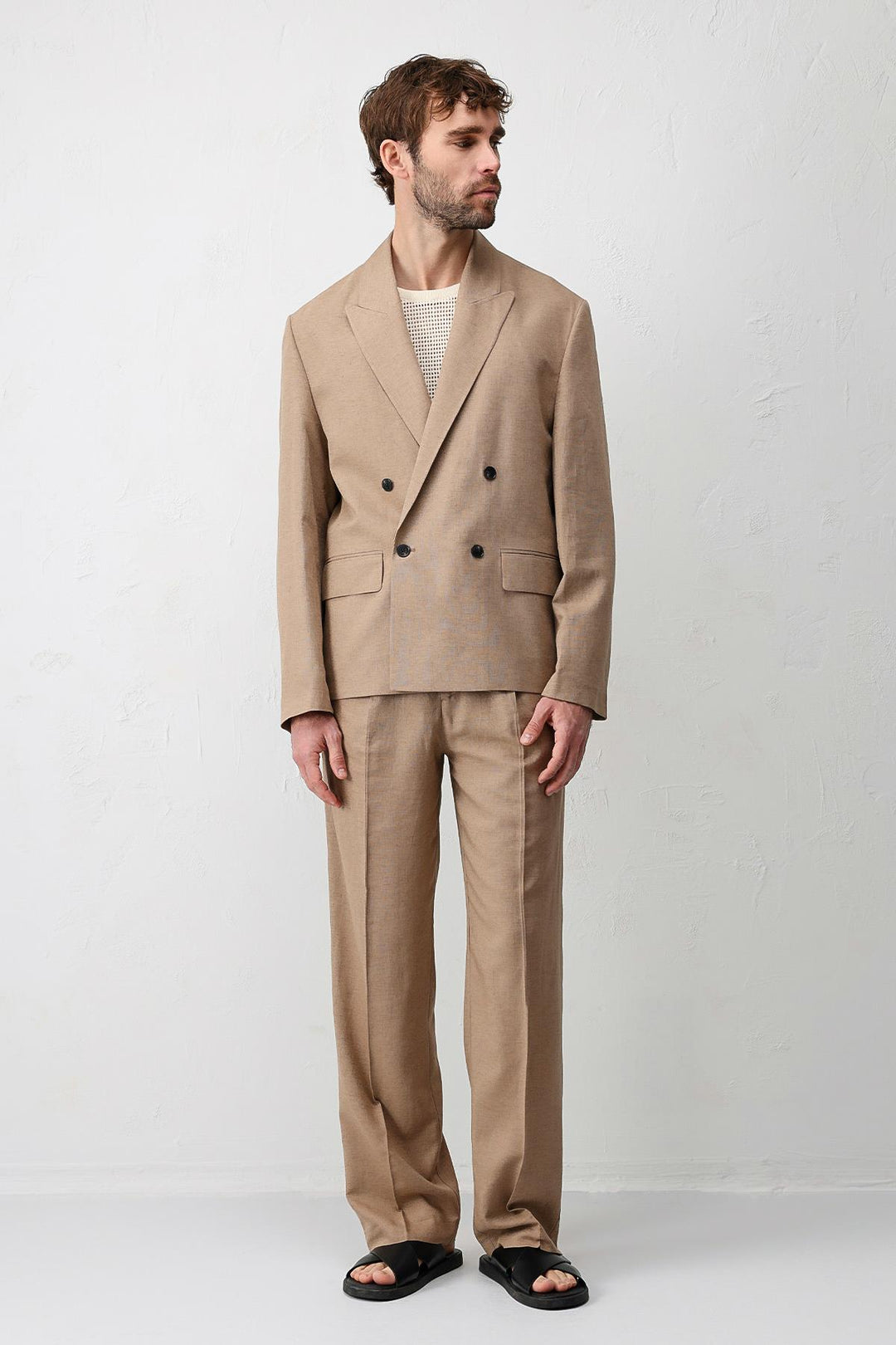 ANT Antioch Vizon Relax Fit Keten Karışımlı Erkek Blazer Ceket - Danville