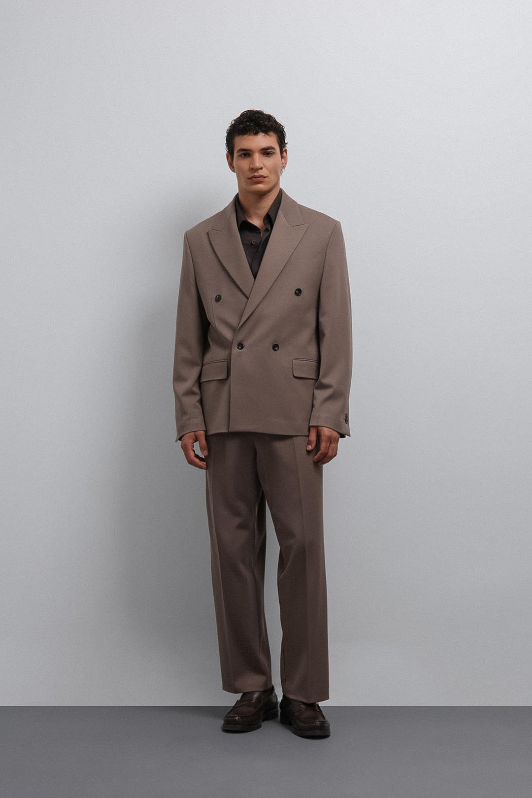 ANT Antioch Mink Relax Fit Double-Breasted Men's Blazer Jacket - Poti