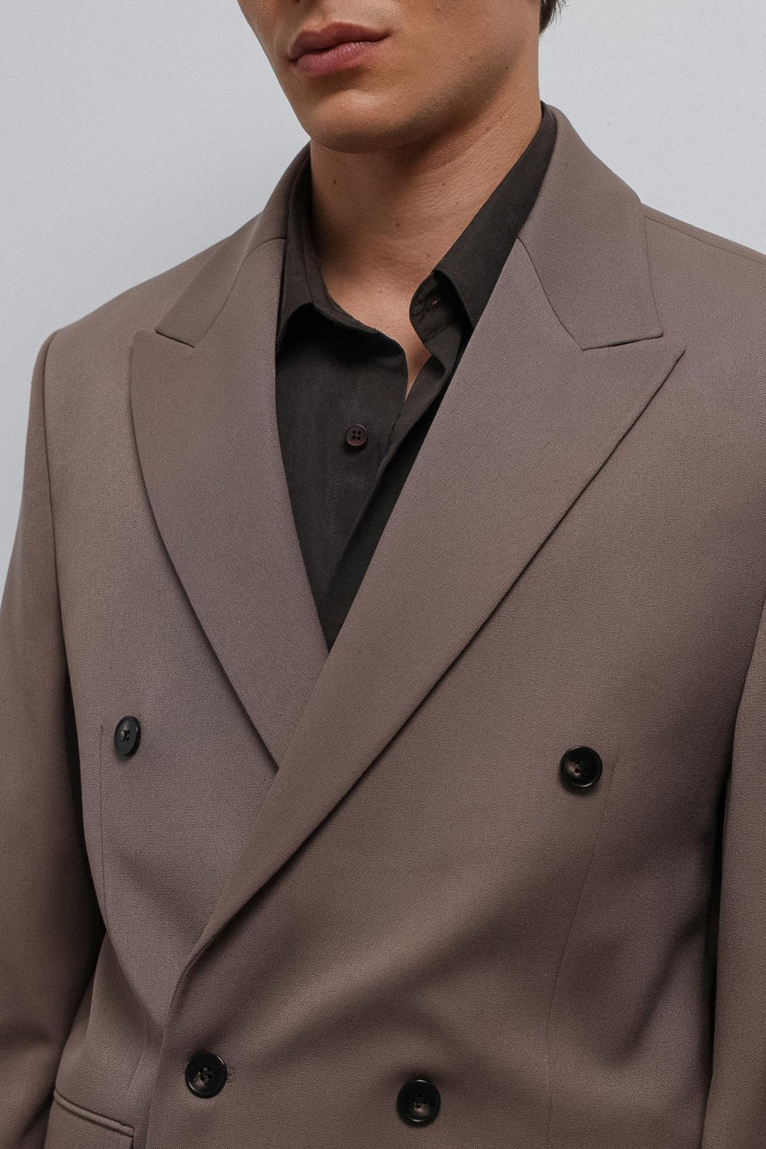 ANT Antioch Mink Relax Fit Double-Breasted Men's Blazer Jacket - Poti