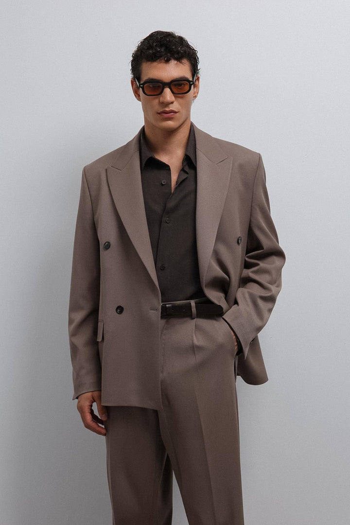 ANT Antioch Mink Relax Fit Double Breasted Men's Blazer Jacket - Rock Island