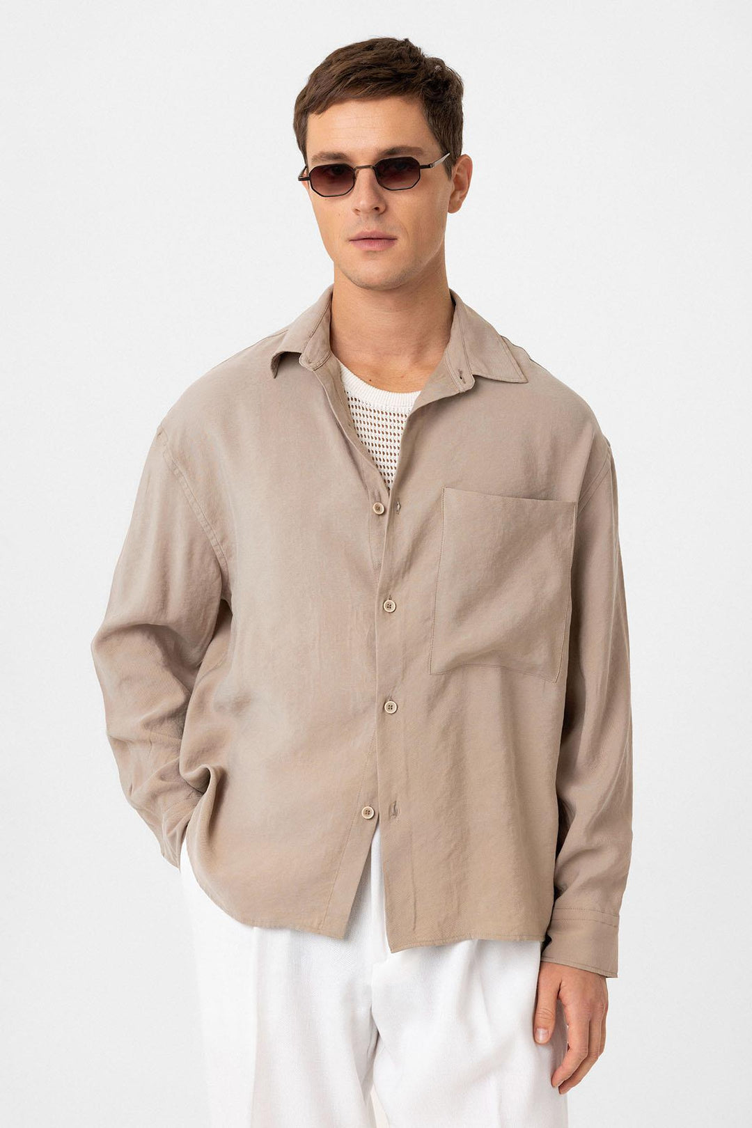 ANT Antioch Mink Relax Fit Modal Fabric Men's Shirt - Bradford