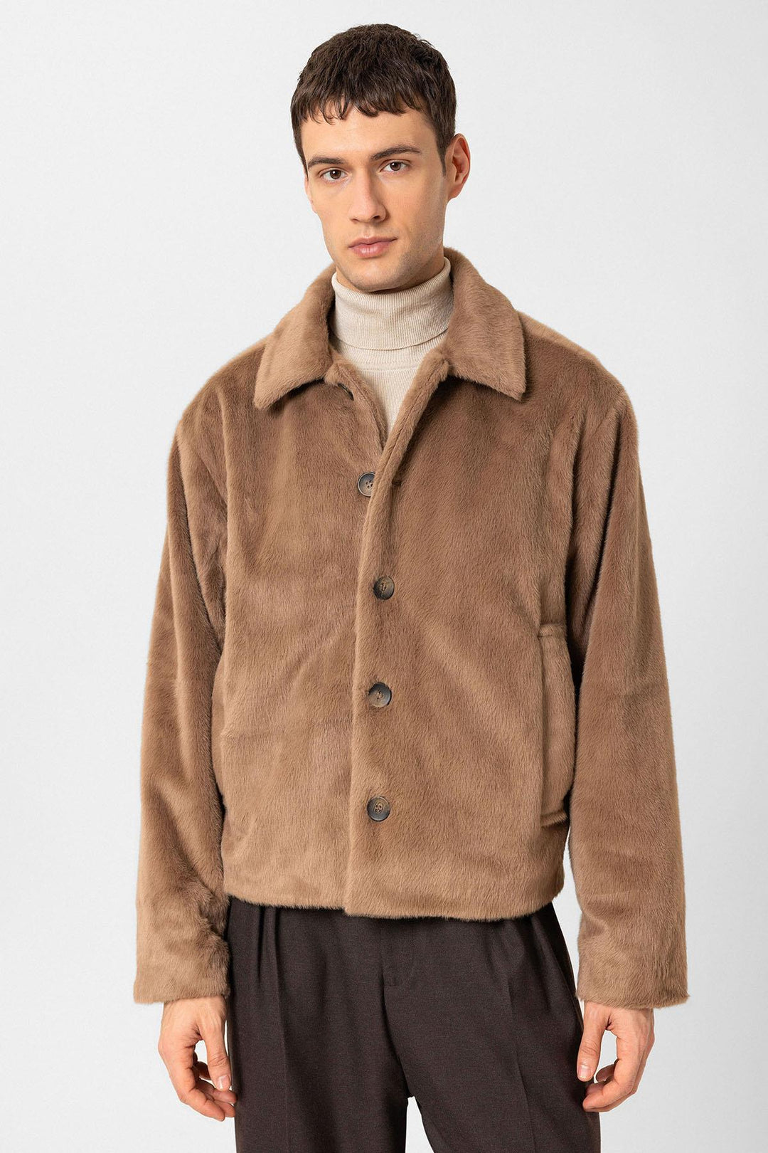 ANT Antioch Mink Relax Fit Soft Textured Men's Coat - Hoogeveen