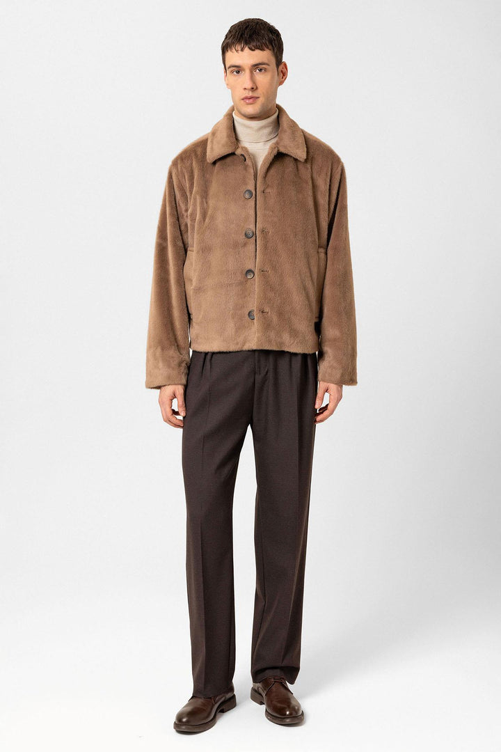 ANT Antioch Mink Relax Fit Soft Textured Men's Coat - Hoogeveen