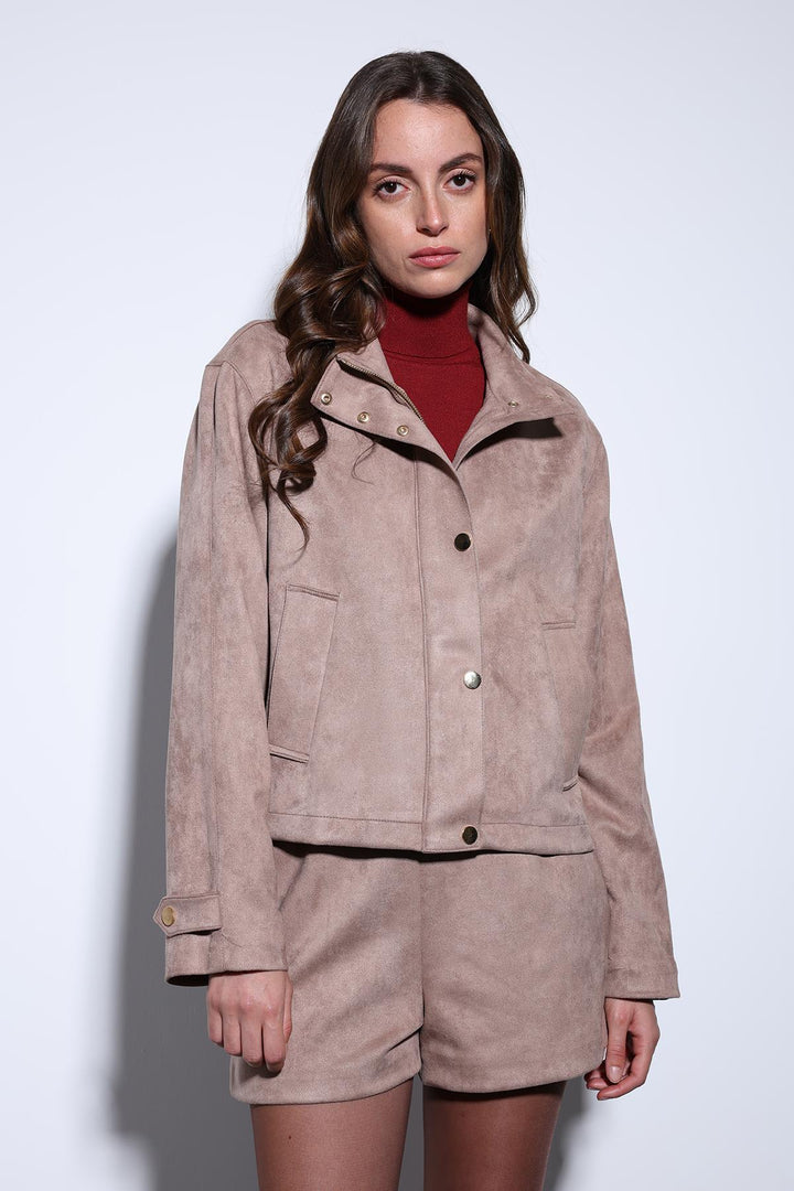 ANT Antioch Mink Suede Bomber Jacket - Cuauhtémoc