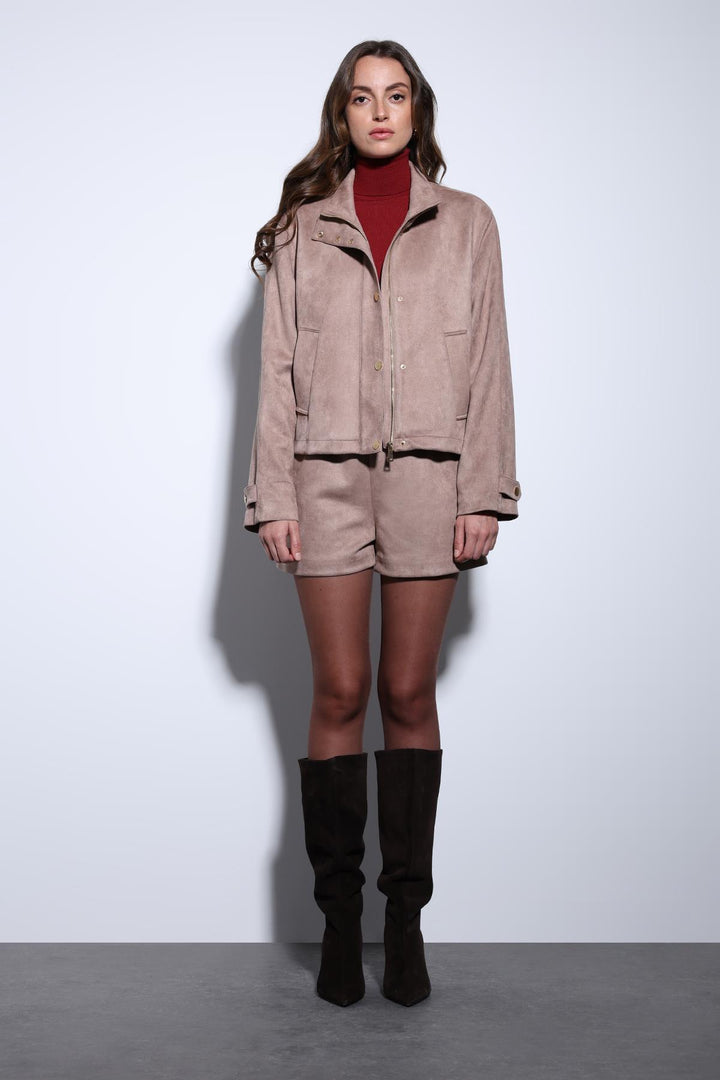 ANT Antioch Mink Suede Bomber Jacket - Cuauhtémoc