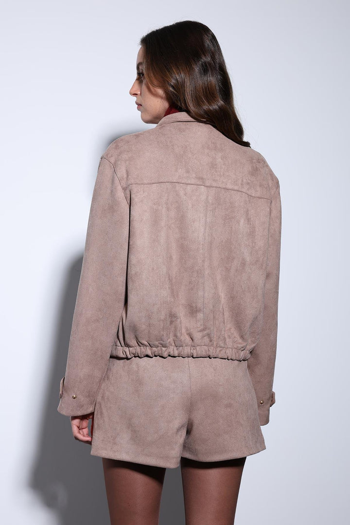 ANT Antioch Mink Suede Bomber Jacket - Cuauhtémoc