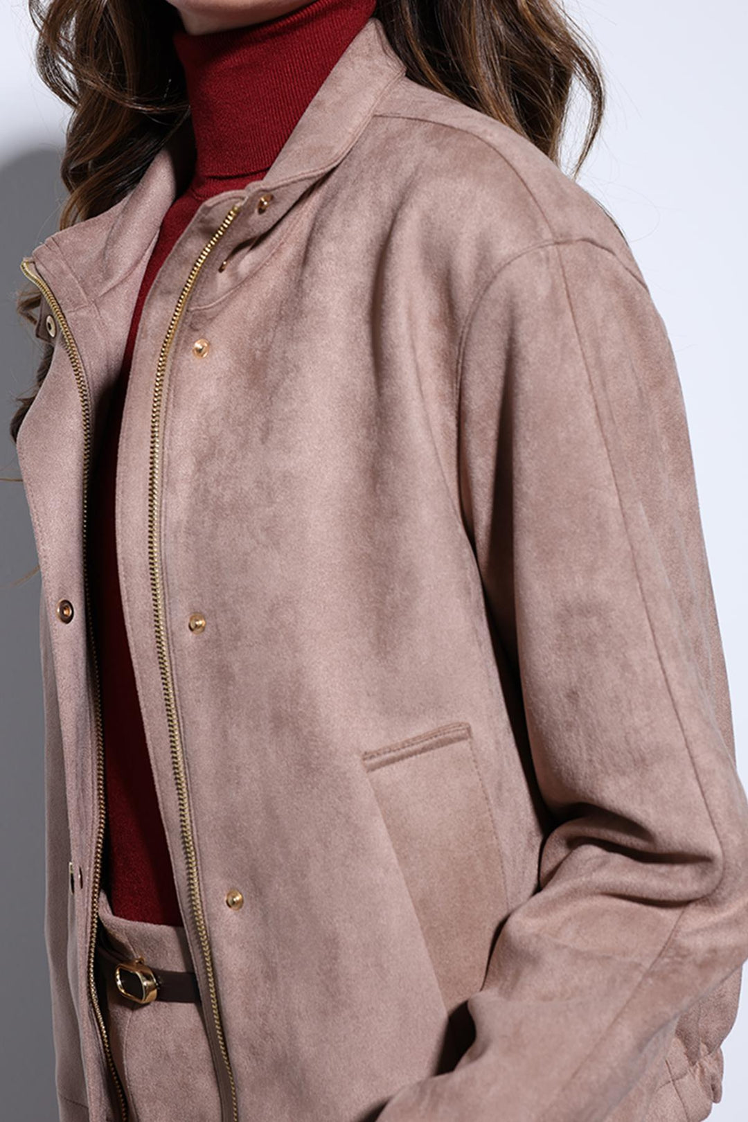 ANT Antioch Mink Suede Bomber Jacket - Cuauhtémoc