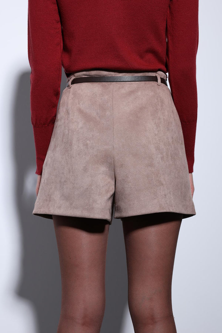 ANT Antioch Faux Suede Pleated Women's Shorts - East Point