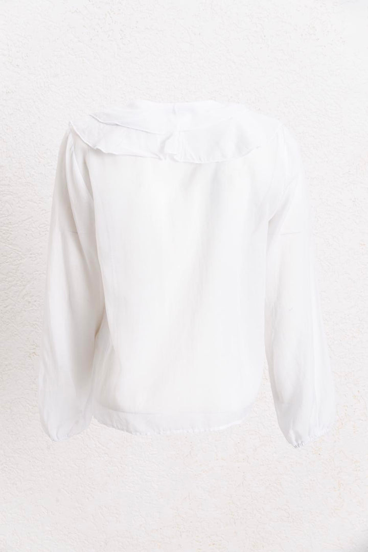 BSL Women Volanlı Cotton Gömlek - Donostia