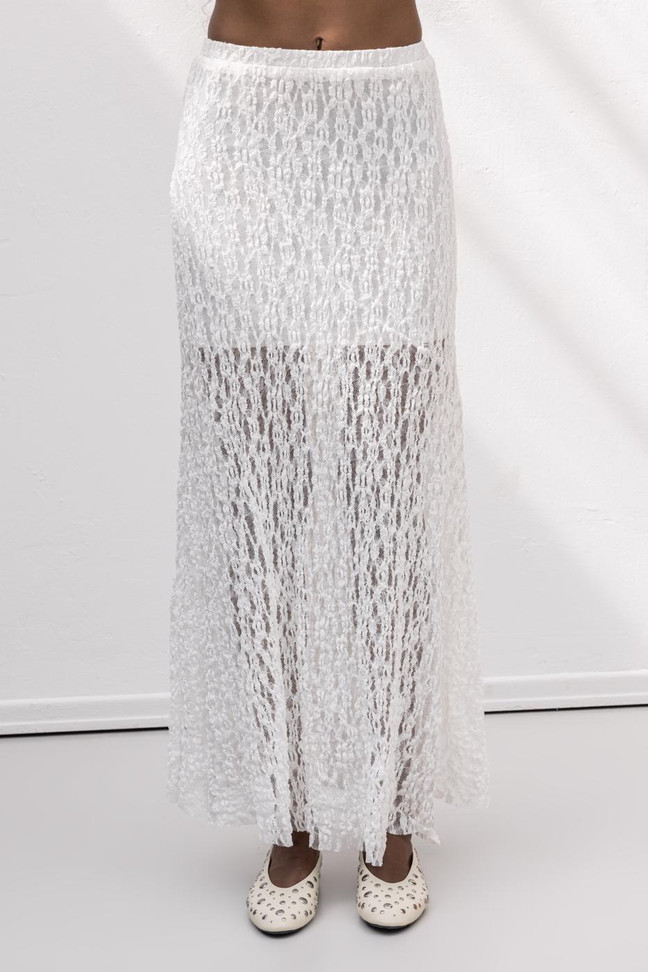 BSL Women Flounced Lace Midi Skirt - Valley Stream