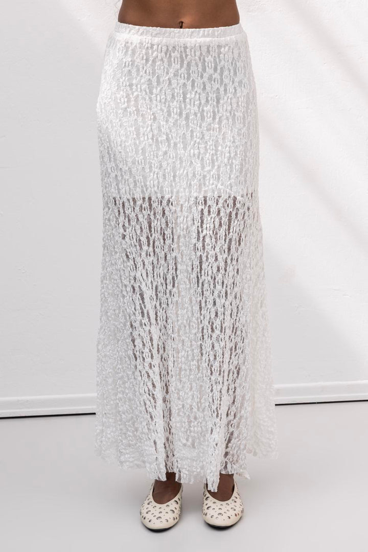 BSL Women Flounced Lace Midi Skirt - Valley Stream