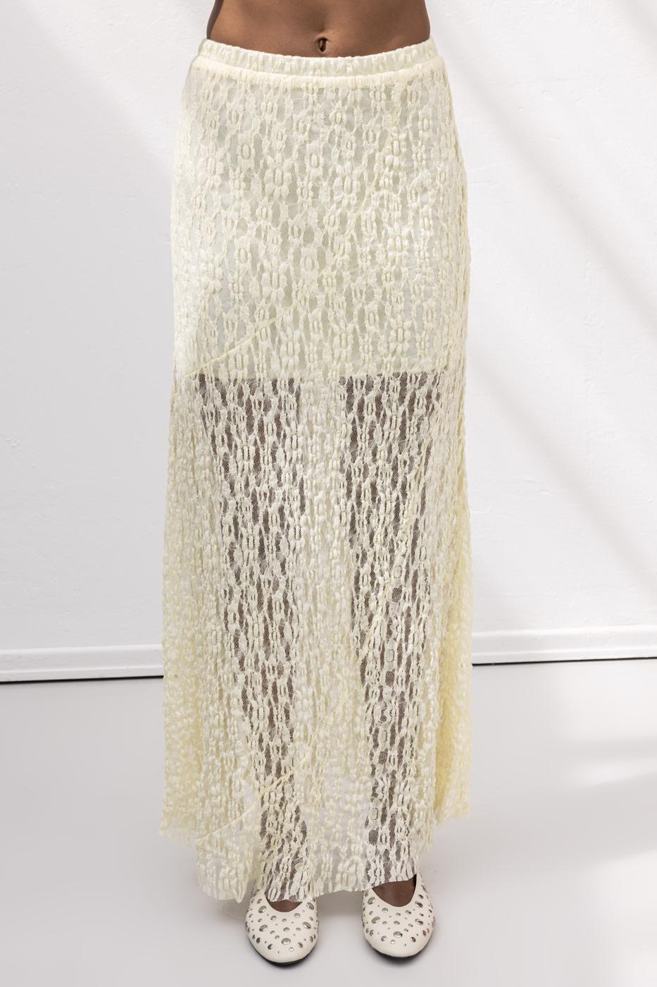 BSL Women Flounced Lace Midi Skirt - Kobryn