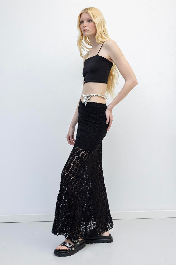 BSL Women Flounced Lace Midi Skirt - Angoulême
