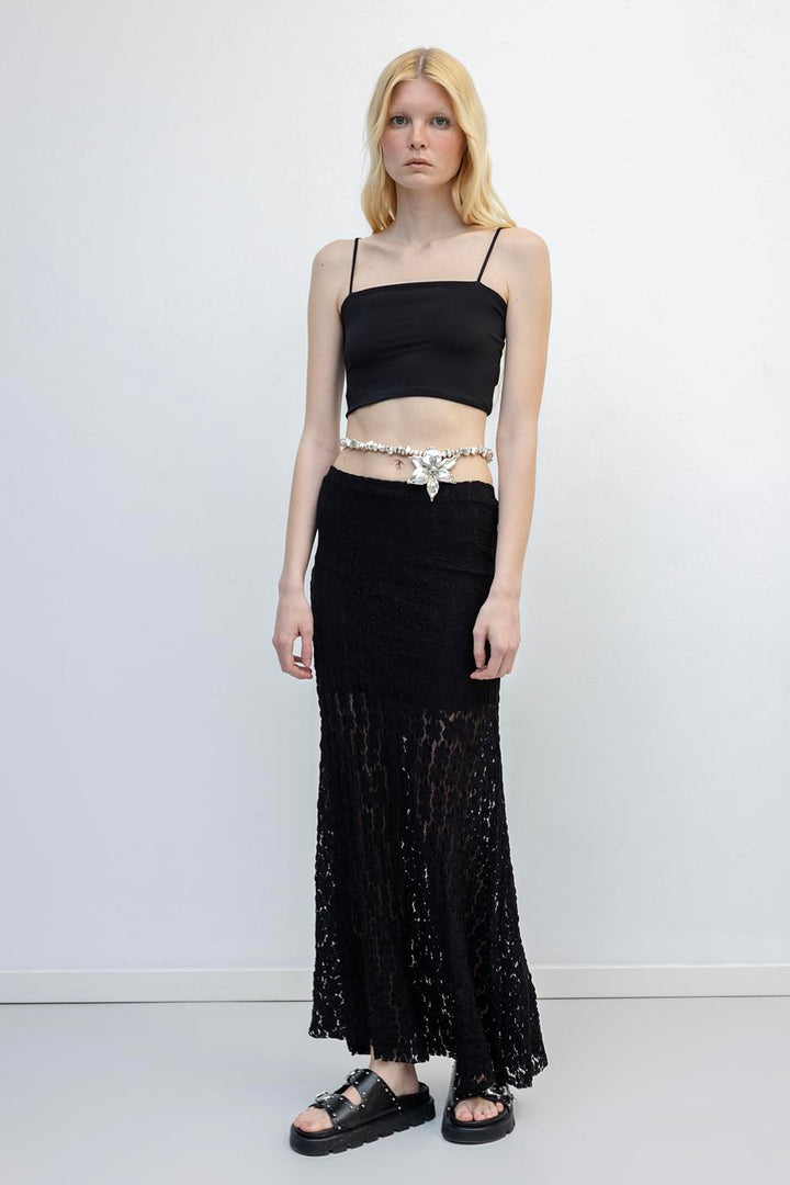 BSL Women Flounced Lace Midi Skirt - Angoulême