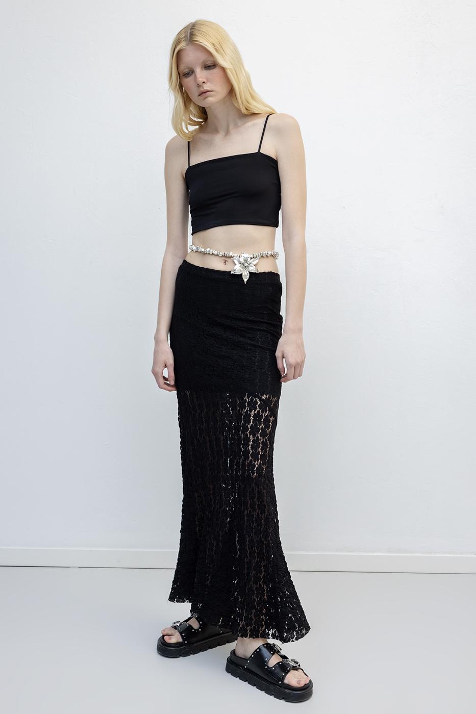 BSL Women Flounced Lace Midi Skirt - Angoulême