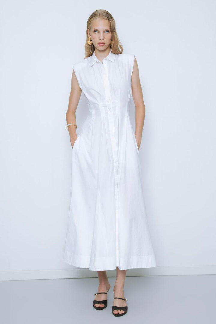BSL Women Flounced Midi Shirt Dress - Poole
