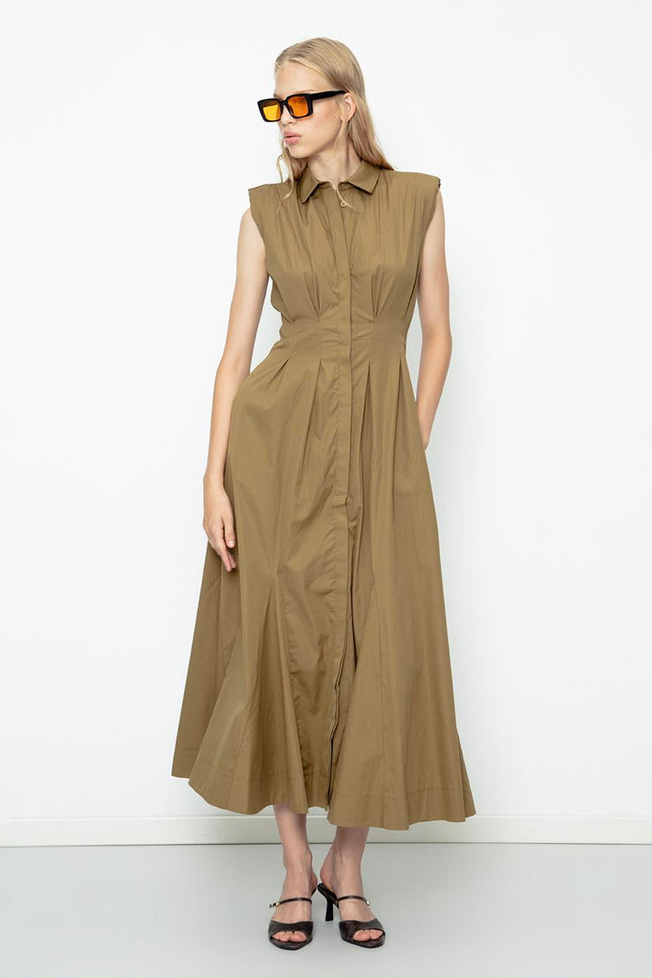 BSL Women Flounced Midi Shirt Dress - Auckland