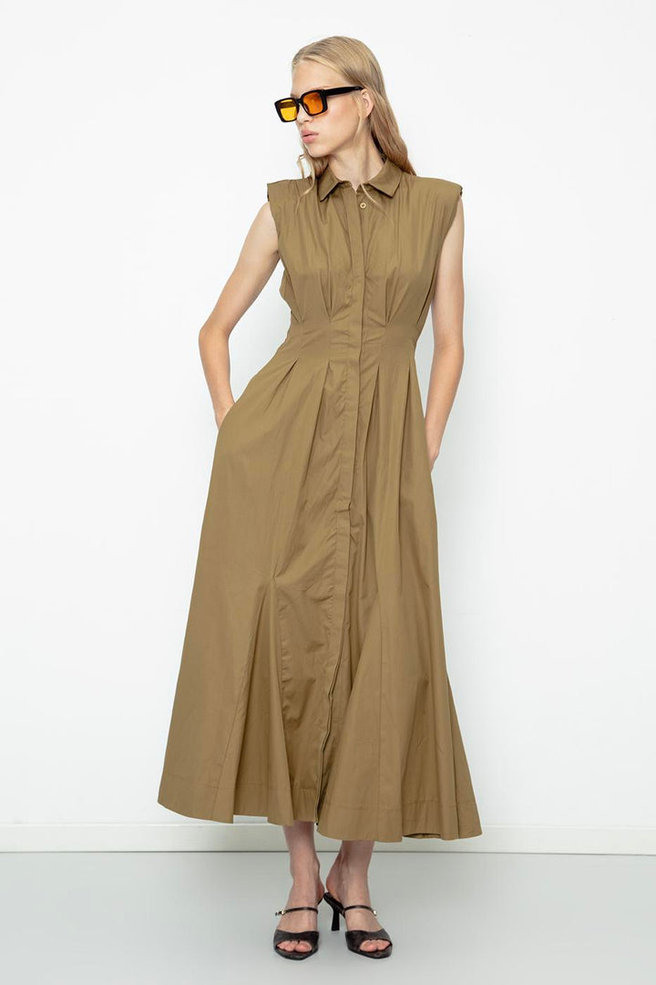 BSL Women Flounced Midi Shirt Dress - Auckland