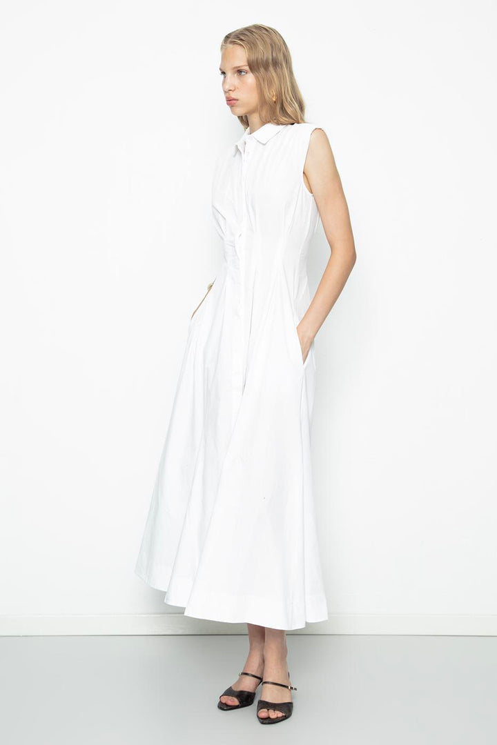 BSL Women Flounced Midi Shirt Dress - Golden Glades