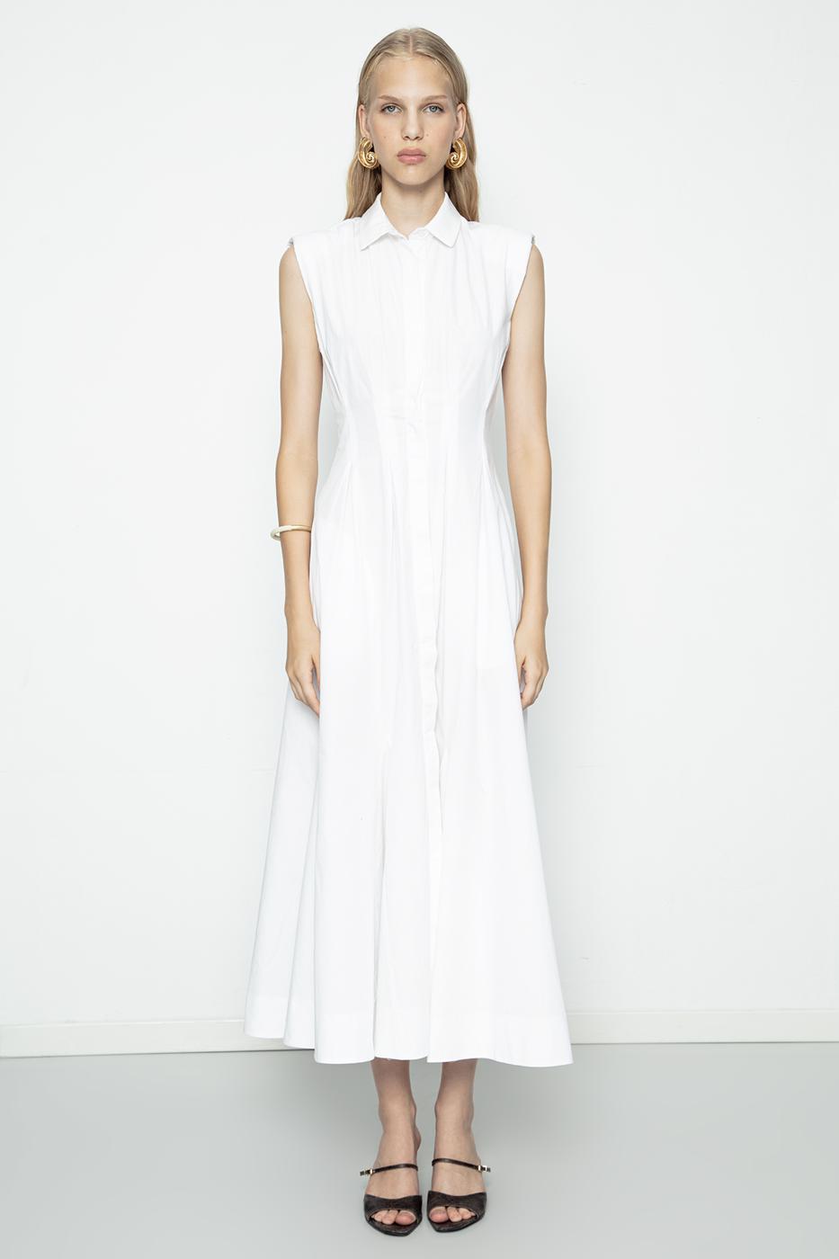 BSL Women Flounced Midi Shirt Dress - Golden Glades