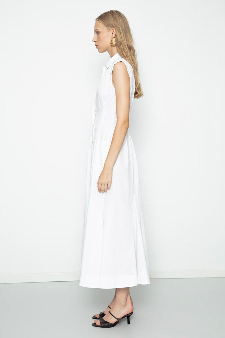 BSL Women Flounced Midi Shirt Dress - Golden Glades