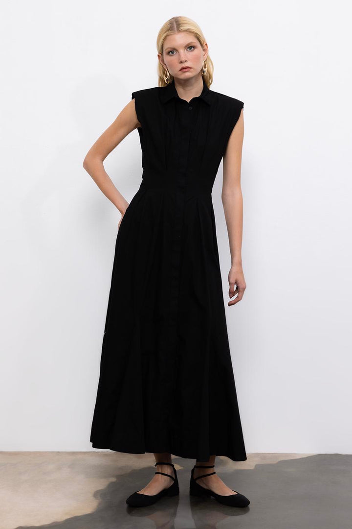 BSL Women Flounced Midi Shirt Dress - Boulogne-sur-Mer