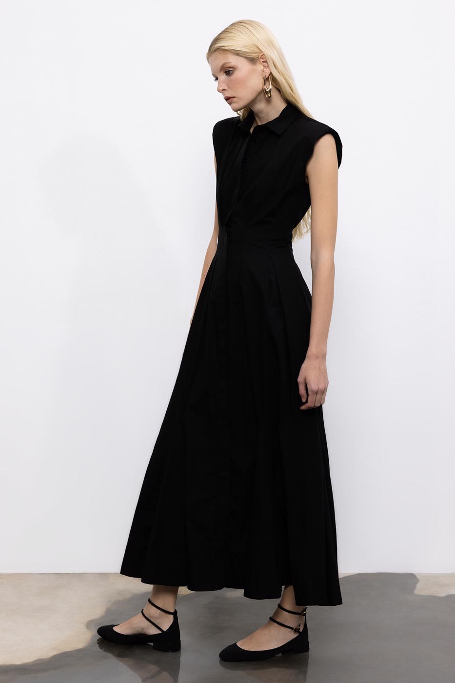 BSL Women Flounced Midi Shirt Dress - Boulogne-sur-Mer