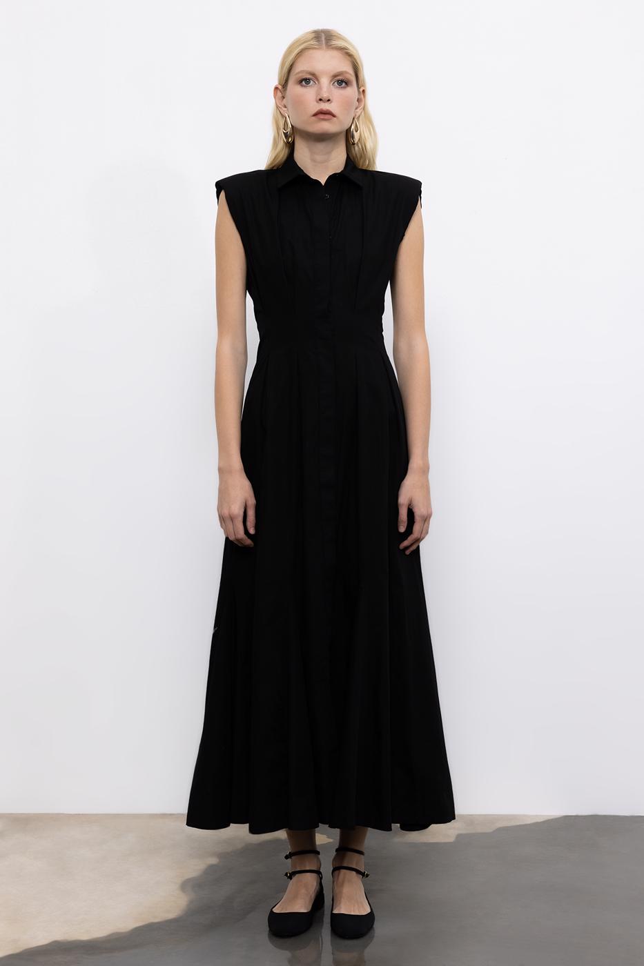 BSL Women Flounced Midi Shirt Dress - Boulogne-sur-Mer
