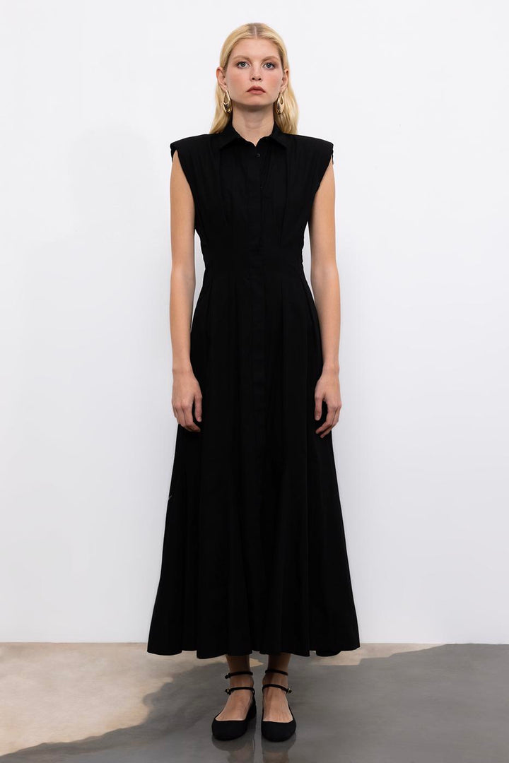 BSL Women Flounced Midi Shirt Dress - Boulogne-sur-Mer