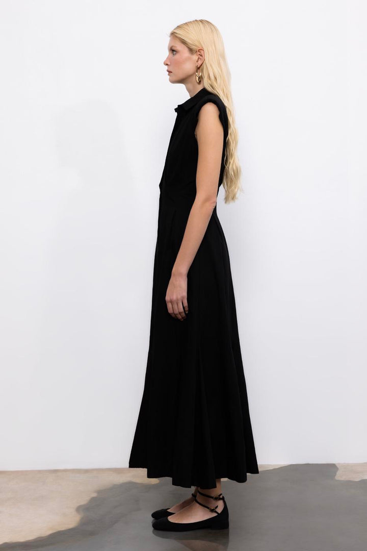 BSL Women Flounced Midi Shirt Dress - Boulogne-sur-Mer