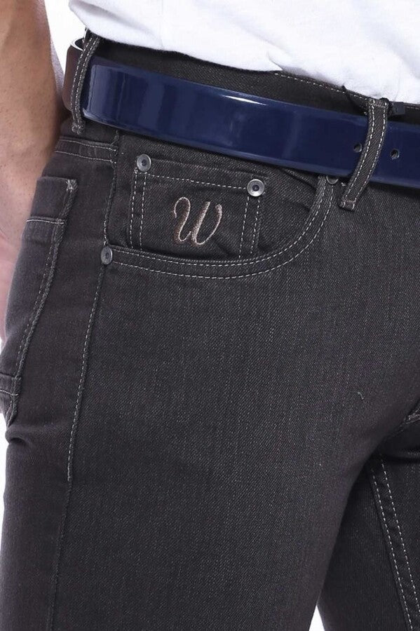 WSS Washed Fabric Brown Men Jean Pants  - Merced
