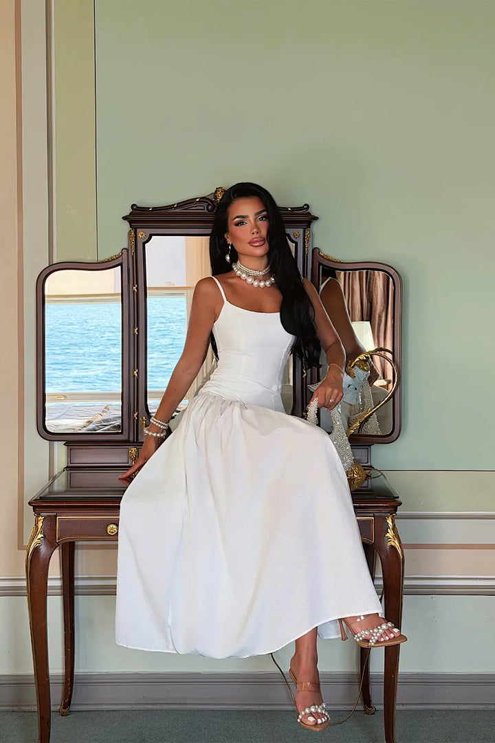 EYY Women White Basic Strappy Dress - Plymouth