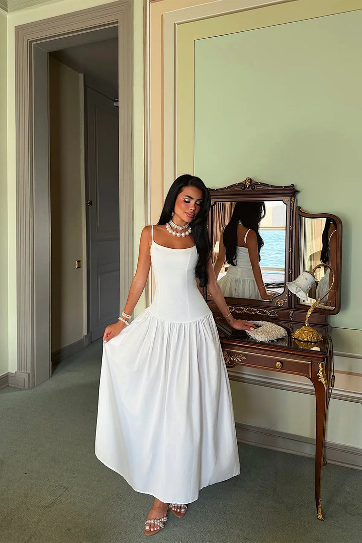 EYY Women White Basic Strappy Dress - Plymouth
