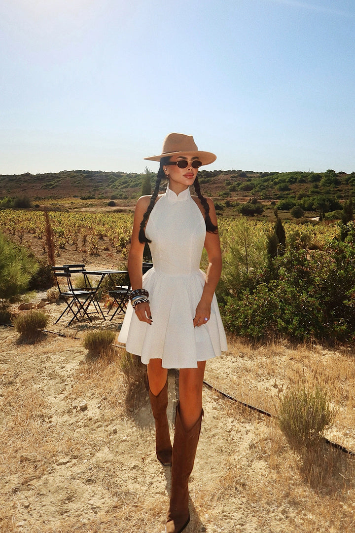 EYY Women White Belluno Mini Backless Dress - Neubrandenburg