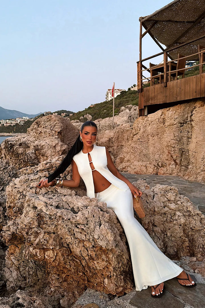 EYY Women White Buttoned Vest Set - Hartlepool