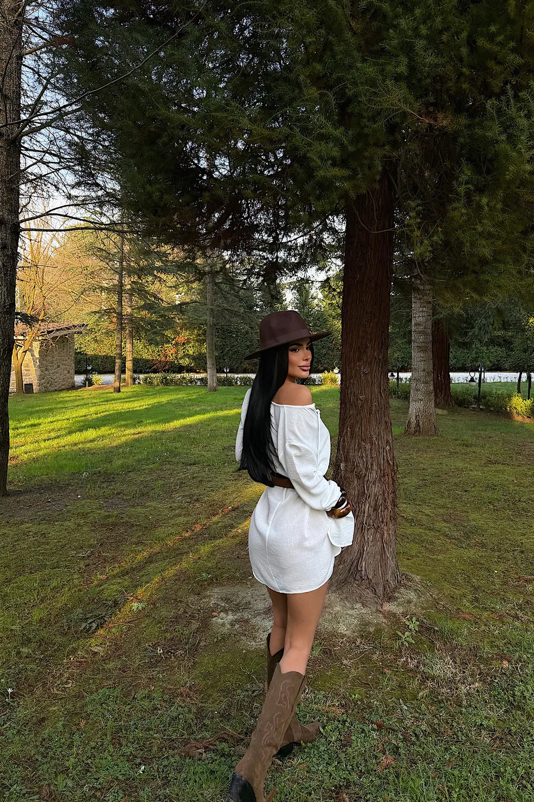 EYY Women White Front Tie Dress - Murrieta