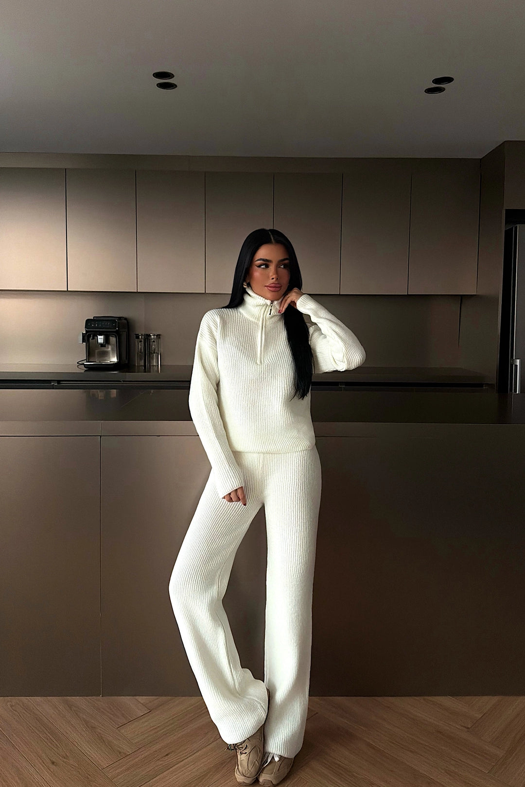 EYY Women Beyaz Nalani Örme Takımı - Dublin