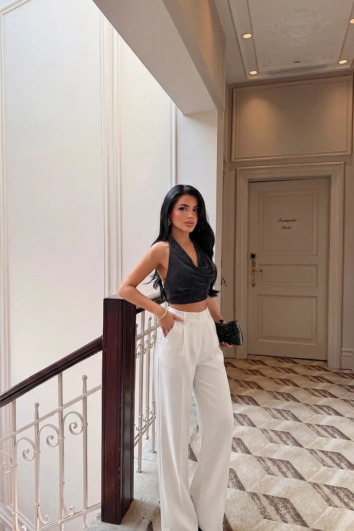 EYY Women White Palazzo Pants - Ravensburg