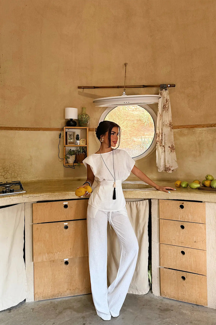 EYY Women White Pants Set - Oviedo