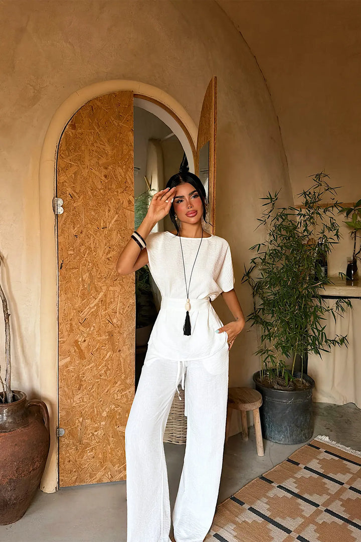 EYY Women White Pants Set - Oviedo