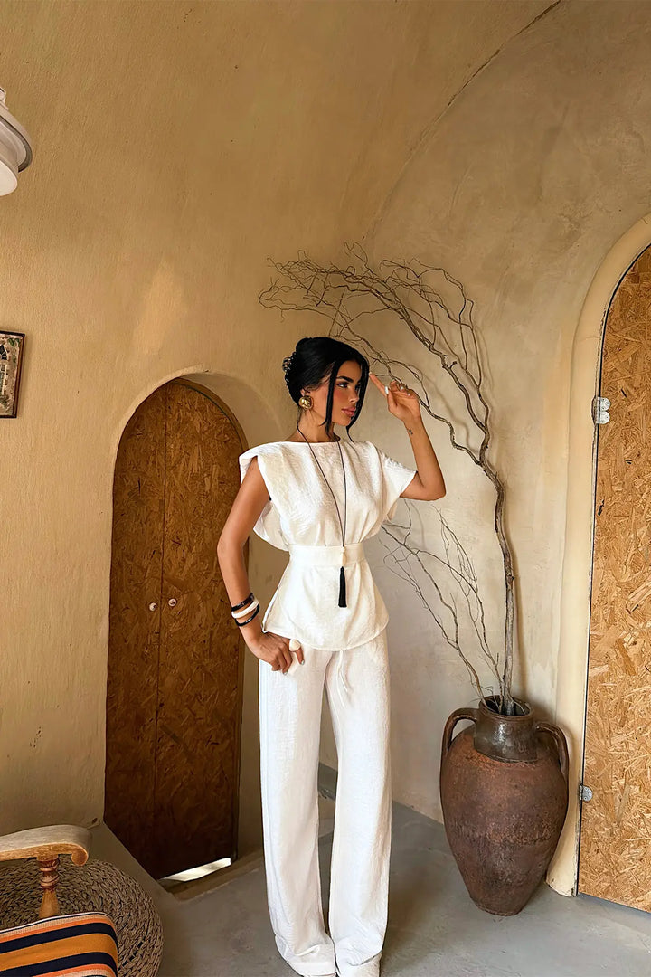 EYY Women White Pants Set - Oviedo